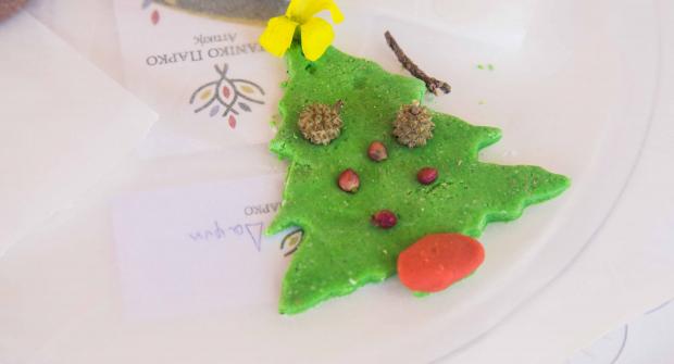 Christmas ornaments made from dough and natural materials
